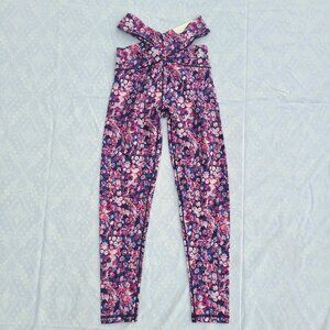 Aerie Offline Real Me Crossover Legging - Royal Floral Navy Boutique - Sz Small